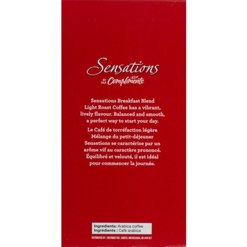 Sensations Coffee Pods Breakfast Blend Light Roast 30 K-Cups 285 g