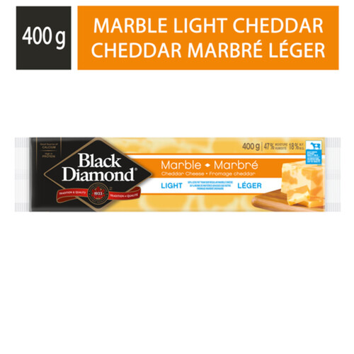 Black Diamond Block Cheddar Cheese Light Marble 400 g