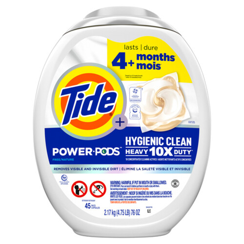 Tide Scent-Free Laundry Detergent Pods Hygienic Clean 45 Pacs 2.17 kg