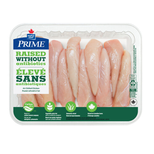 Prime Chicken Breast Fillets Boneless Skinless Raised Without Antibiotics 506 g