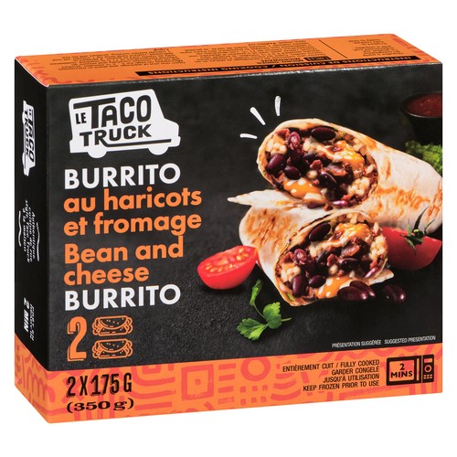 Le Taco Truck Frozen Burrito Bean & Cheese 2 x 175 g