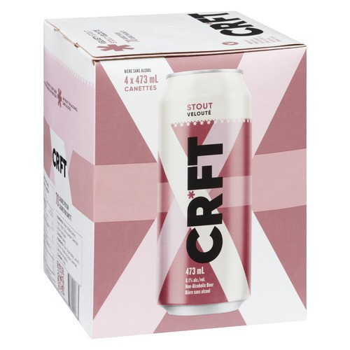 CRFT Velvety Stout Non Alcoholic Beer 4 x 473 ml (cans)
