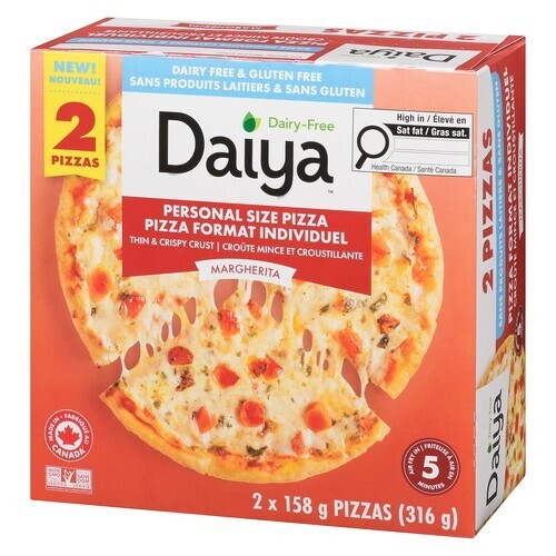 Daiya Dairy-Free Frozen Pizza Margherita 2 Pack 316 g