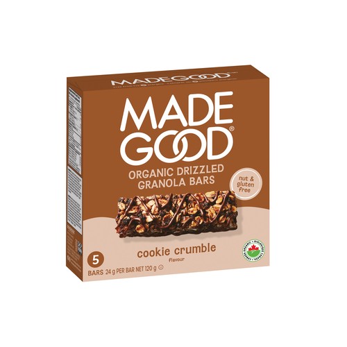MadeGood Granola Bars Cookie Crumble Chocolate Drizzled 5 x 24 g
