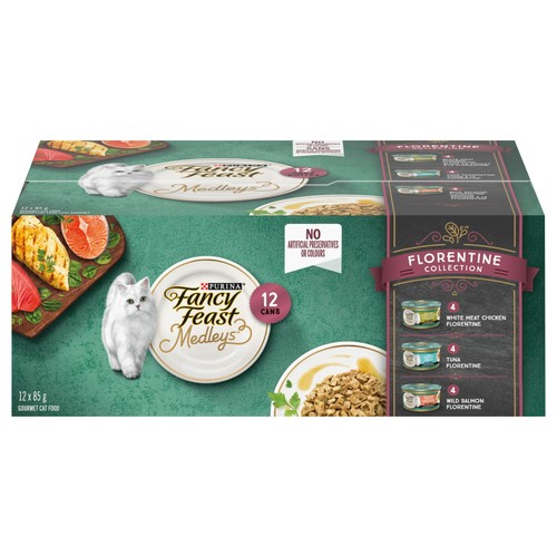 Fancy Feast Wet Cat Food Medleys Florentine Collection Variety Pack 12 x 85 g