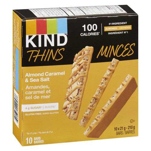 Kind Thins Gluten-Free Bars Caramel Almond And Sea Salt 10 x 21 g
