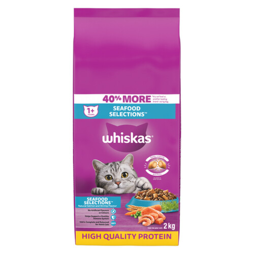 Whiskas Selections Adult Dry Cat Food With Real Salmon 2 kg
