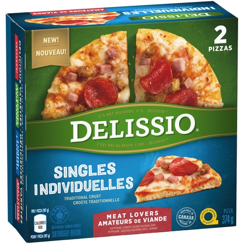 Delissio Frozen Singles Pizza Meat Lovers 2 x 187 g