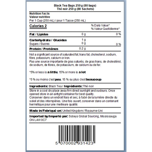 Sainsbury's Red Label Black Tea 80 Tea Bags