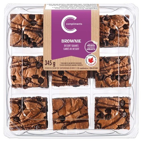 Compliments Dessert Squares Brownie 345 g (frozen)