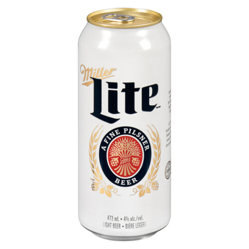 Miller Lite Beer 4% Alcohol 473 ml (can)