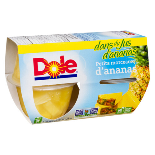 Dole Golden Fruit Bowls Pineapple Tidbits 4 x 107 ml