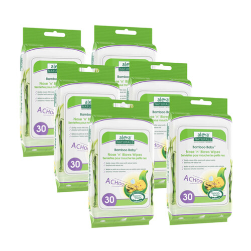 Aleva Naturals Baby Wipes Nose N' Blows Bamboo 180 Count