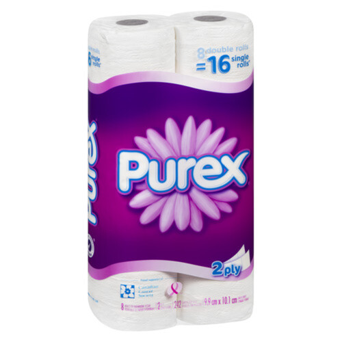 Purex Toilet Paper 2-Ply 8 Double Rolls x 242 Sheets
