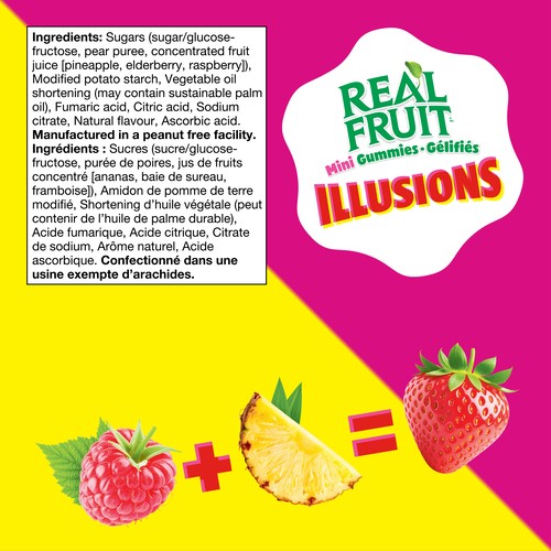 Dare Real Fruit Candy Illusions Sour Raspberry Pineapple 325 g