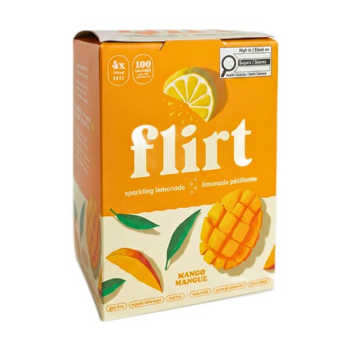 Flirt Sparkling Lemonade Mango 4 x 355 ml (cans)