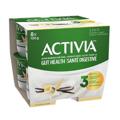 Activia 2.2% Yogurt With Probiotics Vanilla 8 x 100 g