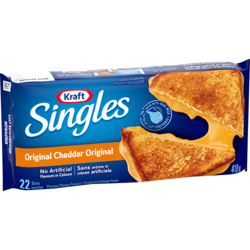 Kraft Singles Sliced Cheese Original Cheddar 22 Slices 410 g