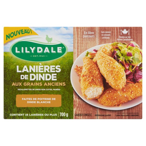 Lilydale Frozen Uncooked Turkey Strips Ancient Grains 700 g
