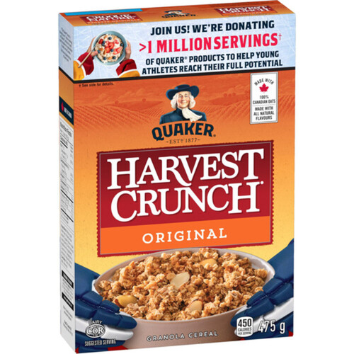 Quaker Harvest Crunch Granola Cereal Original 475 g