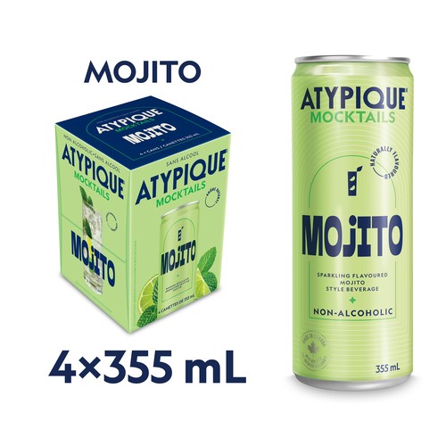 Atypique Non-Alcoholic Mocktail Mojito 4 x 355 ml (cans)
