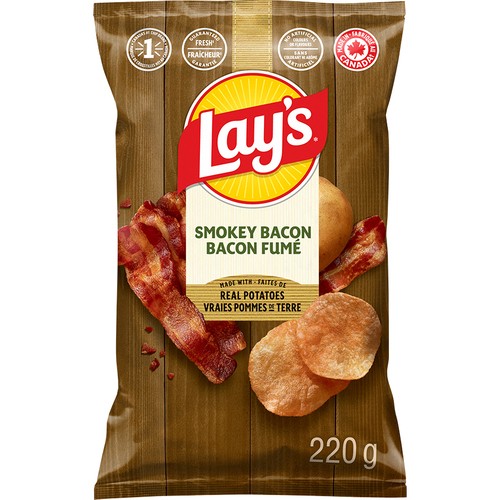 Lay's Potato Chips Smokey Bacon 220 g