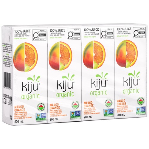 Kiju Organic Fruit Juice Mango Orange 4 x 200 ml